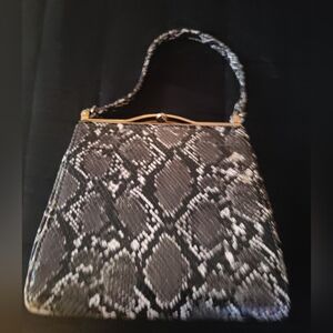 Elegant Black and White Snakeskin Pattern Bag